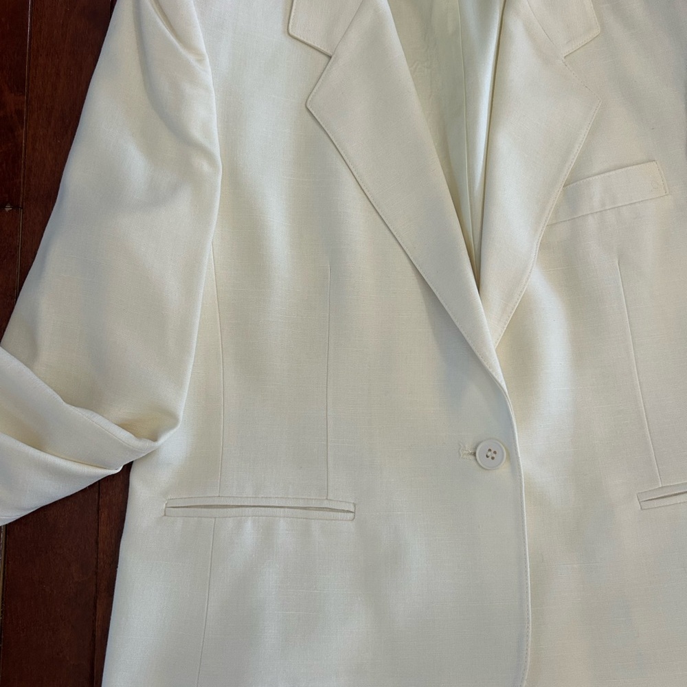 Evan Picone Cream Blazer & Skirt Set Size 10 - Picture 3 of 10